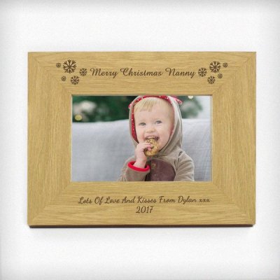 (image for) Personalised Snowflake 6x4 Wooden Photo Frame