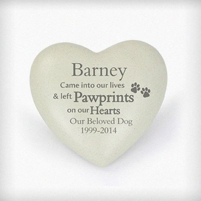 (image for) Personalised Pet Pawprints Heart Memorial