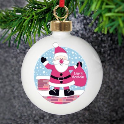 (image for) Personalised Rooftop Santa Christmas Bauble