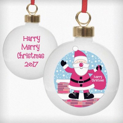 (image for) Personalised Rooftop Santa Christmas Bauble