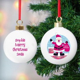 (image for) Personalised Rooftop Santa Christmas Bauble