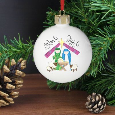 (image for) Personalised Nativity Silent Night Bauble