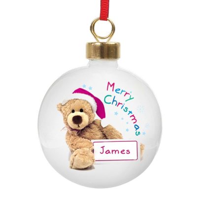 (image for) Personalised Teddy Christmas Bauble