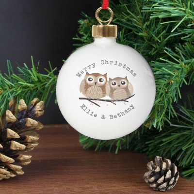 (image for) Personalised Woodland Owl Bauble