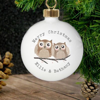 (image for) Personalised Woodland Owl Bauble