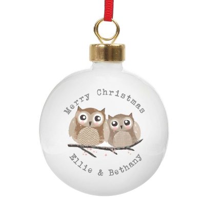 (image for) Personalised Woodland Owl Bauble