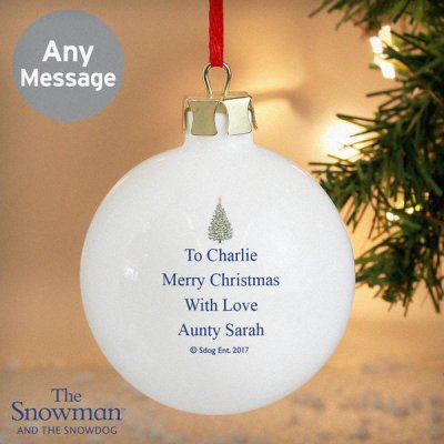 (image for) Personalised The Snowman and the Snowdog Flying Bauble