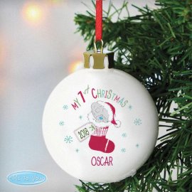 (image for) Personalised Tiny Tatty Teddy My 1st Christmas Stocking Bauble