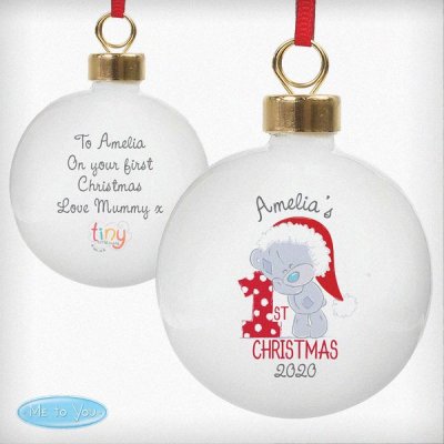 (image for) Personalised Tiny Tatty Teddy 'My 1st Christmas' Bauble