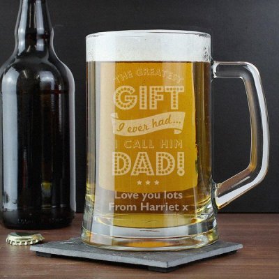 (image for) Personalised Greatest Dad Glass Pint Stern Tankard