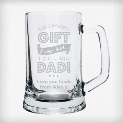 (image for) Personalised Greatest Dad Glass Pint Stern Tankard