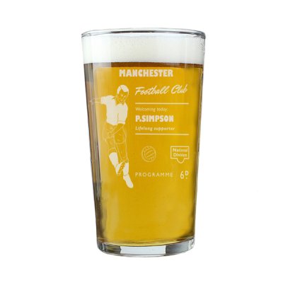 (image for) Personalised Vintage Football Supporter's Pint Glass