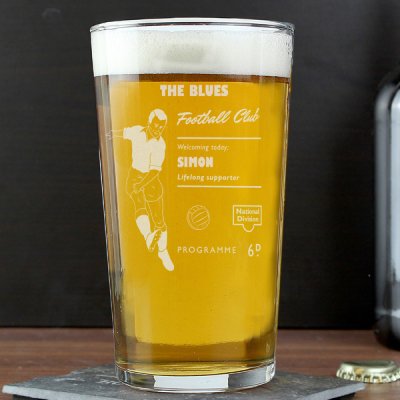 (image for) Personalised Vintage Football Supporter's Pint Glass