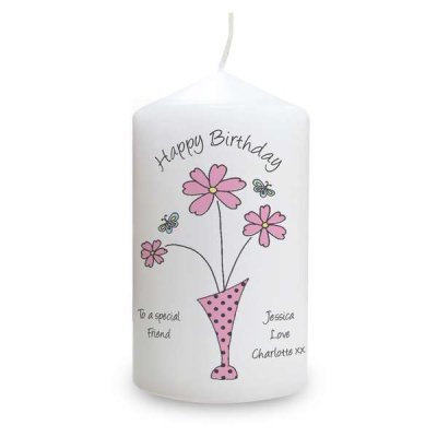 (image for) Personalised Flower in Vase Message Candle