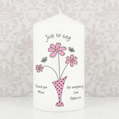 (image for) Personalised Flower in Vase Message Candle