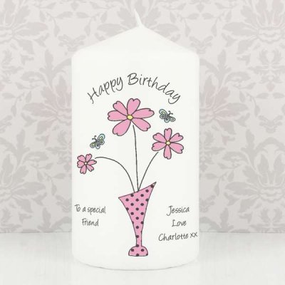 (image for) Personalised Flower in Vase Message Candle