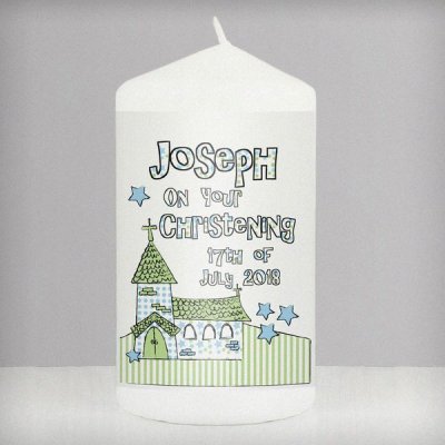 (image for) Personalised Blue Church Candle