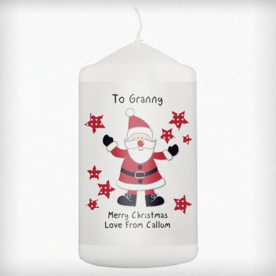 (image for) Personalised Spotty Santa Candle