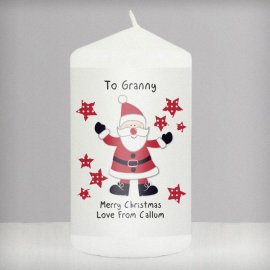 (image for) Personalised Spotty Santa Candle