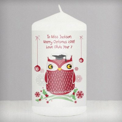 (image for) Personalised Christmas Owl Candle