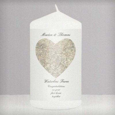 (image for) Personalised 1896 - 1904 Revised New Heart Map Candle