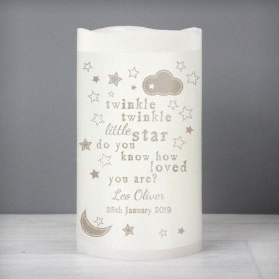 (image for) Personalised Twinkle Twinkle Nightlight LED Candle