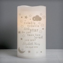 (image for) Personalised Twinkle Twinkle Nightlight LED Candle