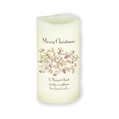 (image for) Personalised Christmas Floral LED Candle