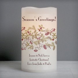 (image for) Personalised Christmas Floral LED Candle