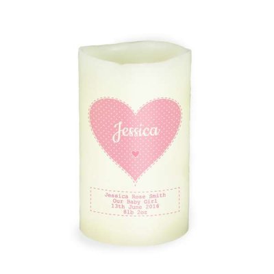 (image for) Personalised Stitch & Dot Girls Nightlight LED Candle