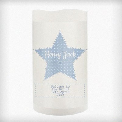 (image for) Personalised Stitch & Dot Boys Nightlight LED Candle