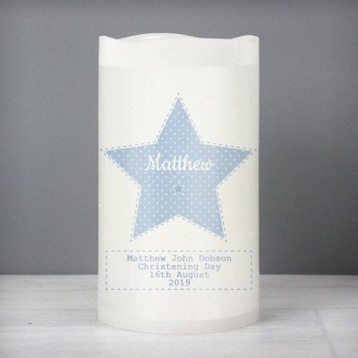 (image for) Personalised Stitch & Dot Boys Nightlight LED Candle