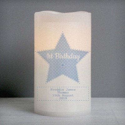 (image for) Personalised Stitch & Dot Boys Nightlight LED Candle