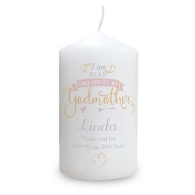 (image for) Personalised I Am Glad... Godmother Candle