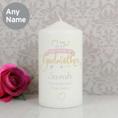 (image for) Personalised I Am Glad... Godmother Candle