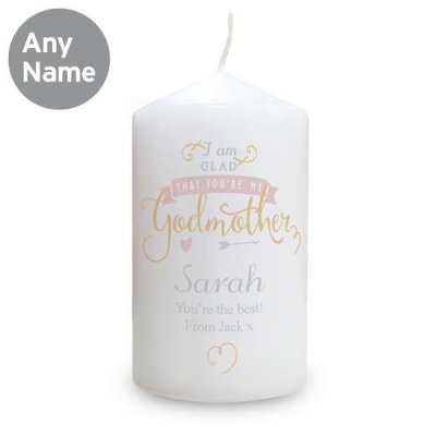 (image for) Personalised I Am Glad... Godmother Candle