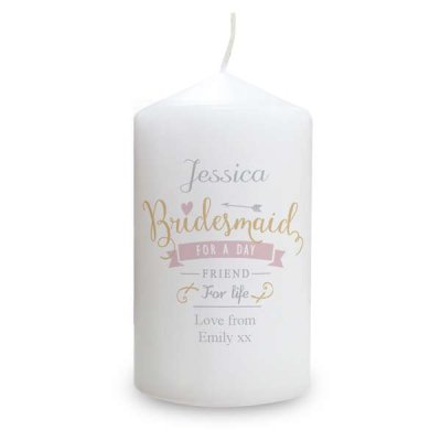 (image for) Personalised I Am Glad... Bridesmaid Candle