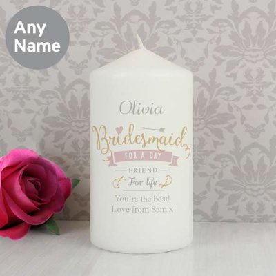 (image for) Personalised I Am Glad... Bridesmaid Candle