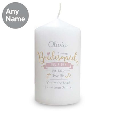 (image for) Personalised I Am Glad... Bridesmaid Candle