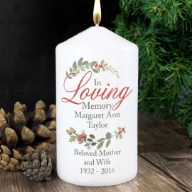 (image for) Personalised In Loving Memory Wreath Candle