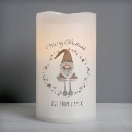 (image for) Personalised Scandinavian Christmas Gnome LED Candle