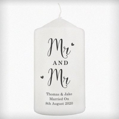 (image for) Personalised Married Couple Pillar Candle