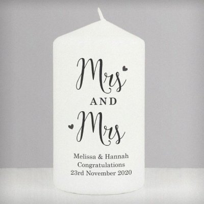 (image for) Personalised Married Couple Pillar Candle