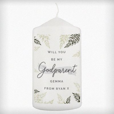 (image for) Personalised Godparent Pillar Candle