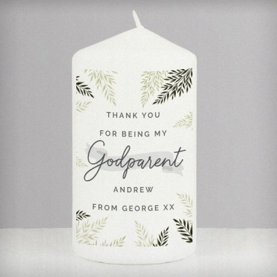 (image for) Personalised Godparent Pillar Candle