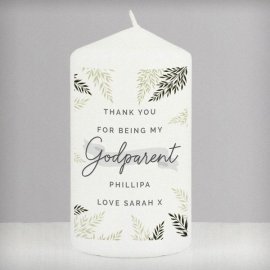 (image for) Personalised Godparent Pillar Candle