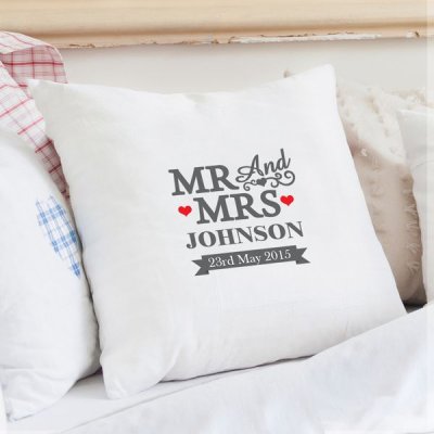 (image for) Personalised Mr & Mrs Cushion Cover