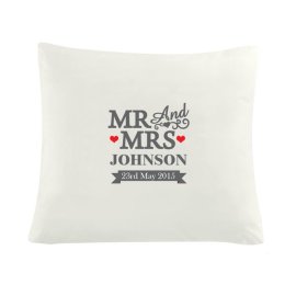 (image for) Personalised Mr & Mrs Cushion Cover