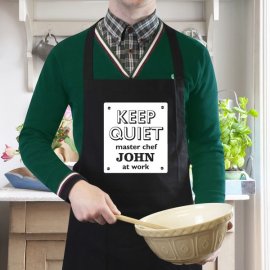 (image for) Personalised Keep Quiet Black Apron