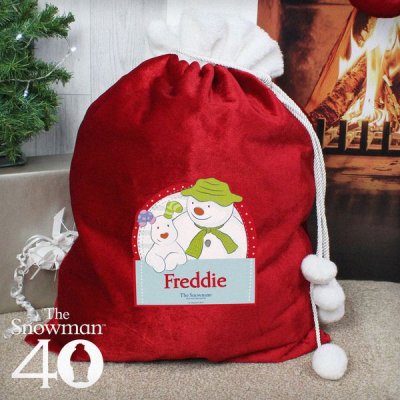 (image for) Personalised The Snowman and the Snowdog Luxury Pom Pom Sack